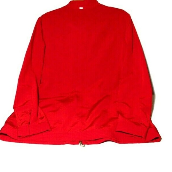 ST. JOHN Red Full Zip Solid Casual Jacket Blazer L - Picture 2 of 8